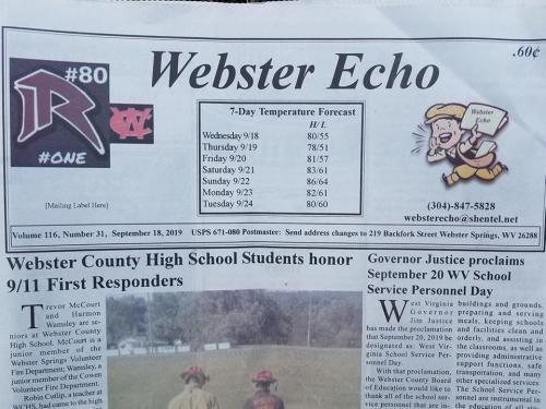 Webster Echo Newspaper